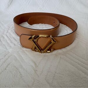 Tan Belt With Gold Buckle
